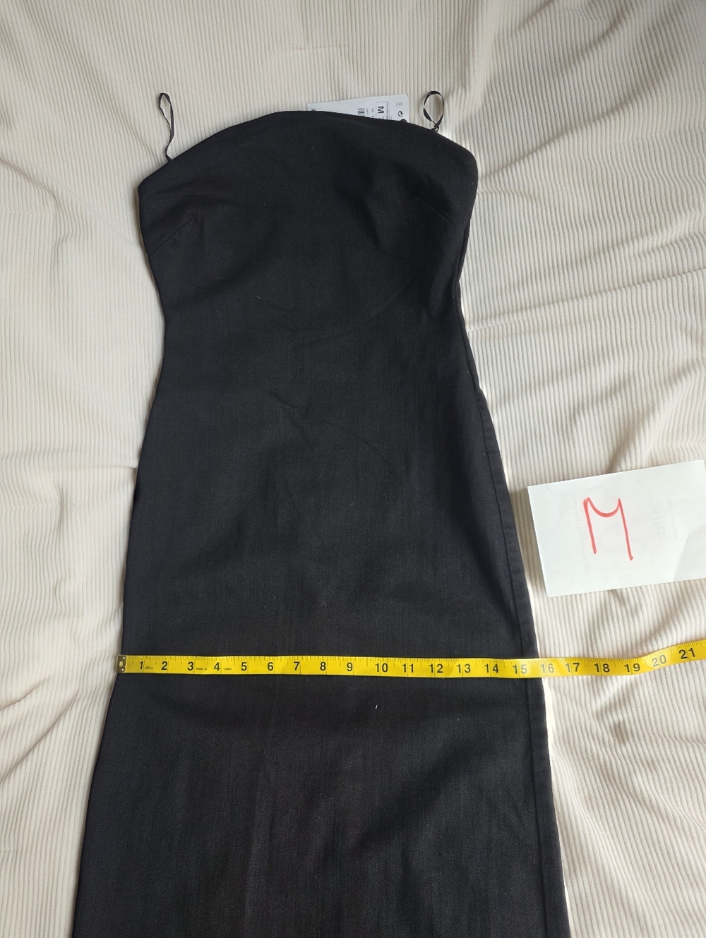 ZARA STRAPLESS FITTED DENIM DRESS FRAYED BLack BNWT - Picture 10 of 16